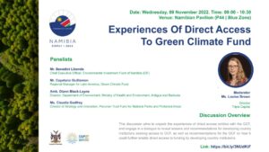Climate Finance Day second session at Namibian Pavilion